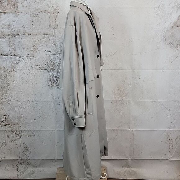 Lattelier Patchwork Trenchcoat In Grey Womens Size M - Picture 7 of 14